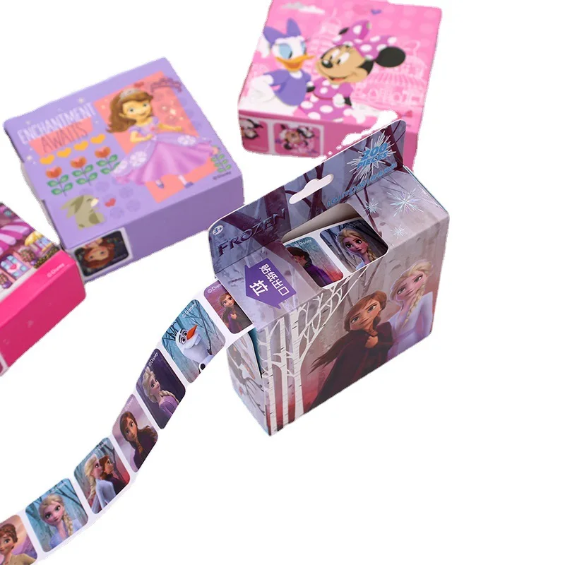 200 Sheets/Box Disney Cartoon Stickers Princess Frozen Mickey Mouse Minnie Sticker Girl Boy Teacher Reward Toys Gift