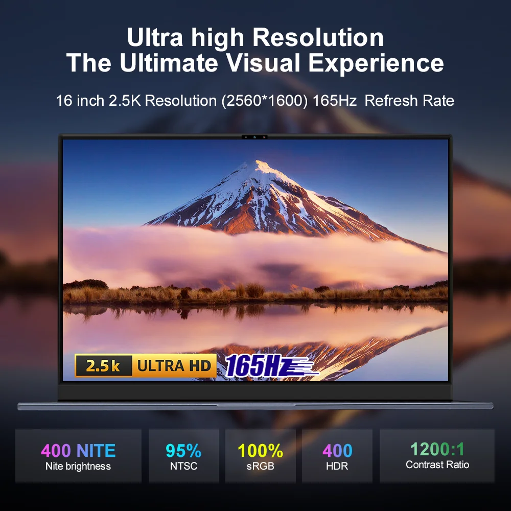 Ninkear  N16 Pro Laptops 16" 2.5K 165Hz Intel Core i7-13620H WiFi 6 32GB RAM  1TB SSD Laptop Windows 11 Notebook Office Computer 3