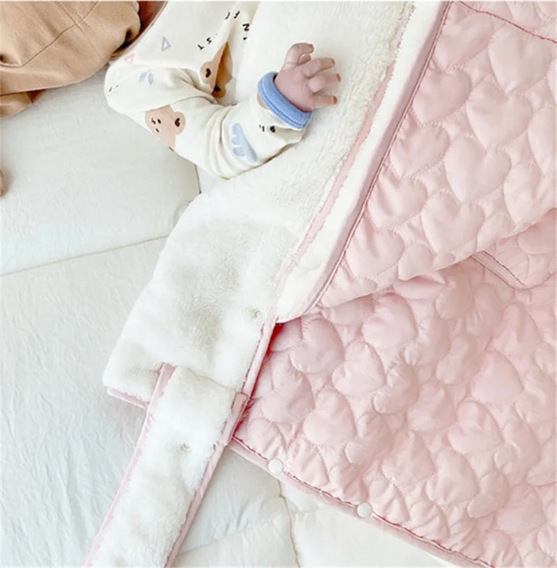 Winter Baby Stroller Blanket Thick Fleece Windproof Strollers Cover Cartoon Bear Bunny Infant Nap Warm Quilt Hooded Swaddle Wrap