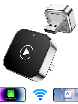 Pionray 2-in-1 Wireless CarPlay & Android Auto Adapter – AI Smart Box for All Cars – Universal Compatibility with Seamless Wirel