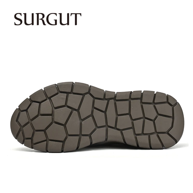 SURGUT 남성용 통기성 메쉬 솔리드 다크 브라운 블랙 컬러 신발, 브랜드 품질, 부드러운 데일리 럭셔리 캐주얼 신발, 여름