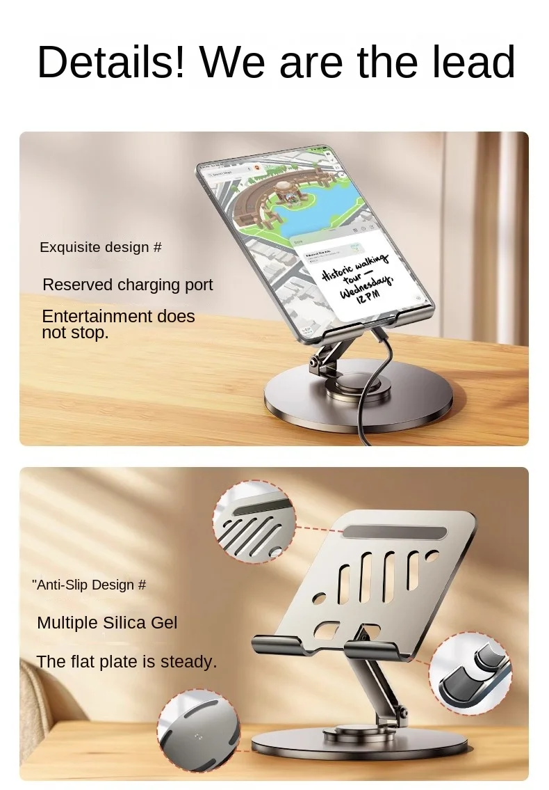 Soporte plegable para teléfono móvil y tableta, soporte ajustable de aleación de aluminio para escritorio, para iPhone, 