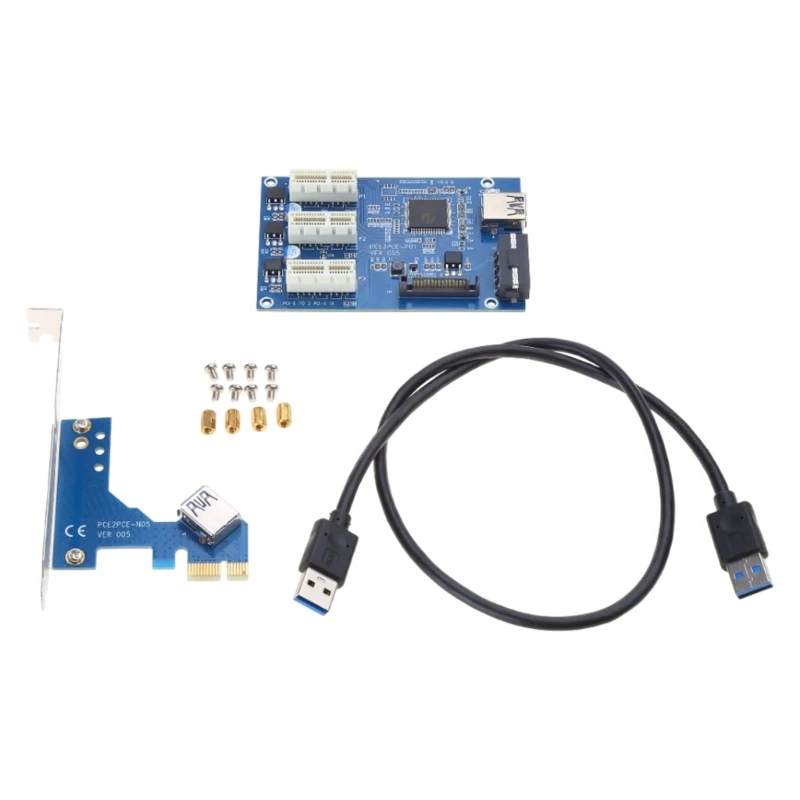 PCIe 1 to 3 Card, Pcie Splitter 1 to 3 PCI Card, Risers into PCI PCIe Multiplier Risers 1X 1X