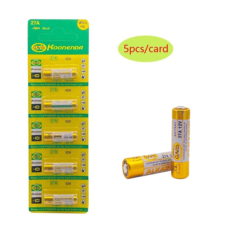 Alkaline Battery 5PCS 27A 12V For Doorbell Walkman Car Alarm Remote Control