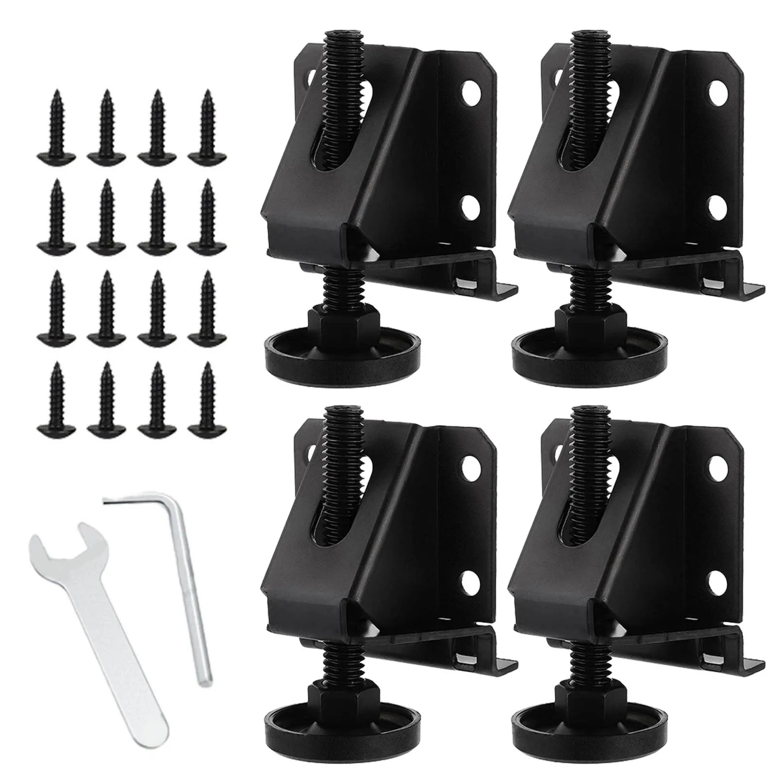 

Brand New Durable Leveling Feet Leveling Legs 4pcs Adjustable Black Cold Rolled Steel Non Slip Stable Universal