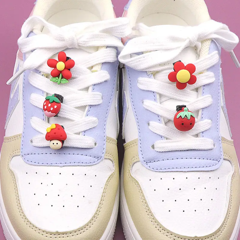 Cordones decorativos para zapatillas Nike Air Force 1, accesorios de bricolaje, flor roja, fresa, seta, hebilla para zapatos| - AliExpress