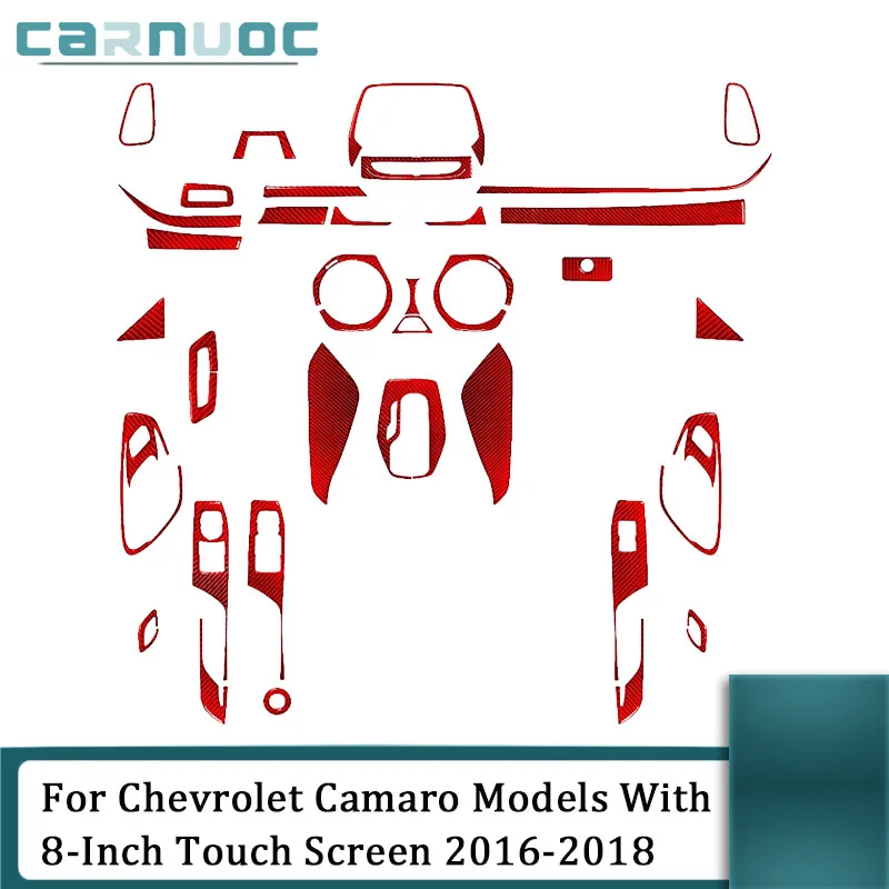 

For Chevrolet Camaro Models With 8-Inch Touch Screen 2016-2018 Carbon Fiber Red Stickers Car Interior Decorative Accessories