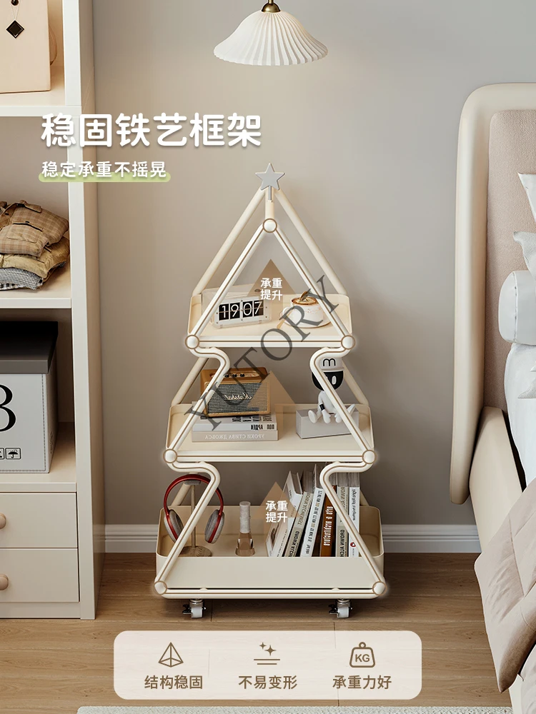 Bedside tables, modern home bedrooms, bedside small shelves for children, wrought iron side tables