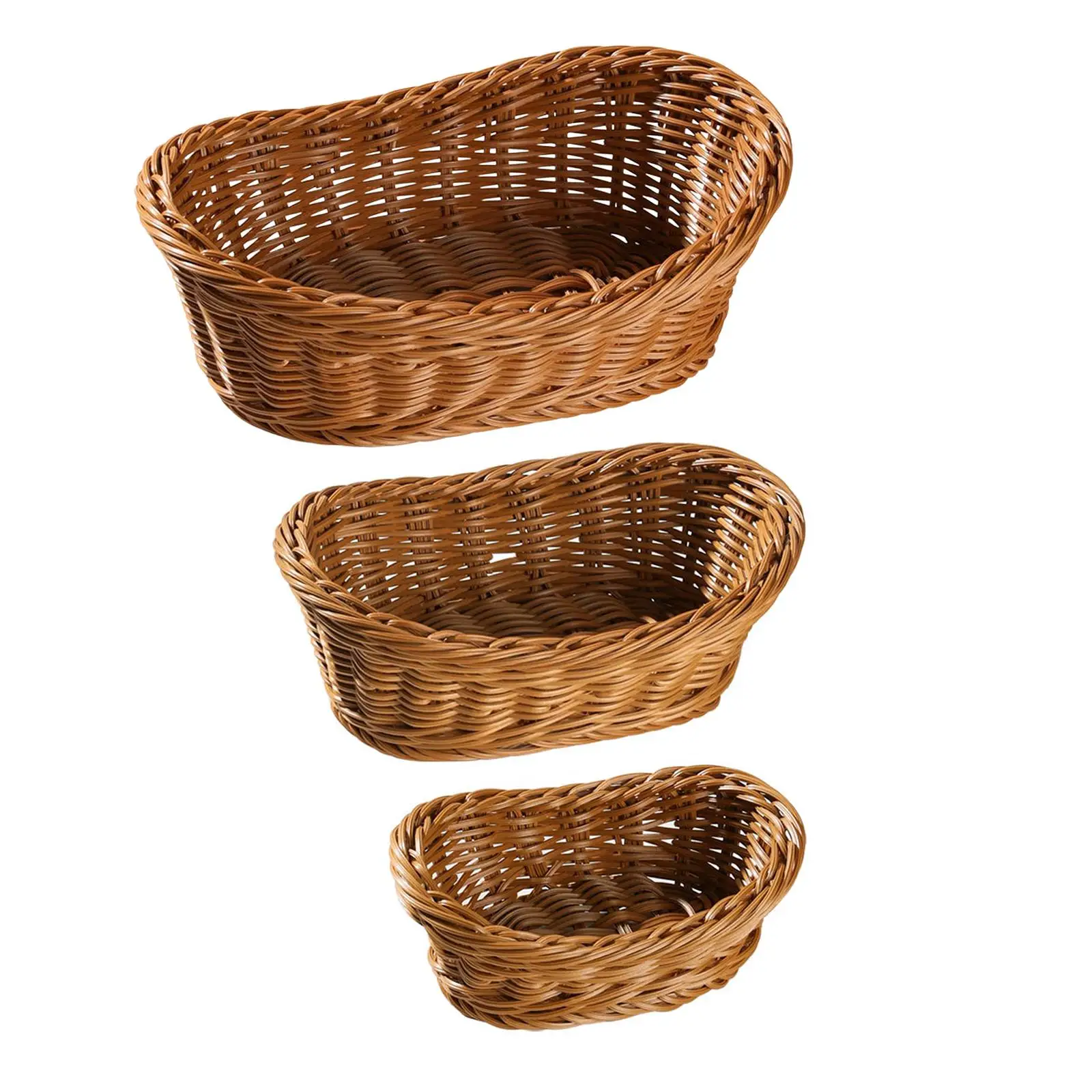 Woven Bread Basket Serving Tray Food Serving Holder for Fruit Vegetables Sundries