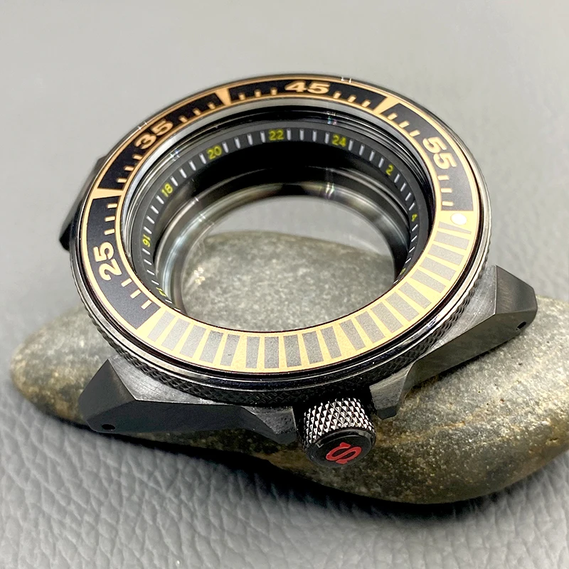 Custodia Nh35 Black King Samurai Seiko Nh35 Nh36 Movimento Vetro Zaffiro Guarnizione In Acciaio Inossidabile Copertura Inferiore Uomini Subacquei Sost