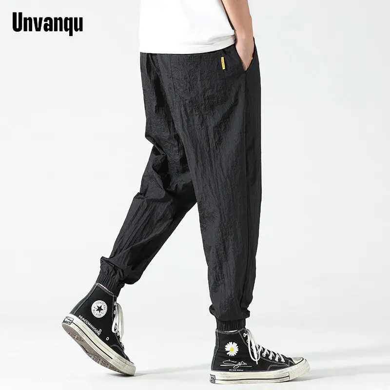 Summer Loose Small Foot Lantern Pants Harlan Men Fashion Trend Harajuku Outdoor Elastic Slim Trousers Classic Black Green