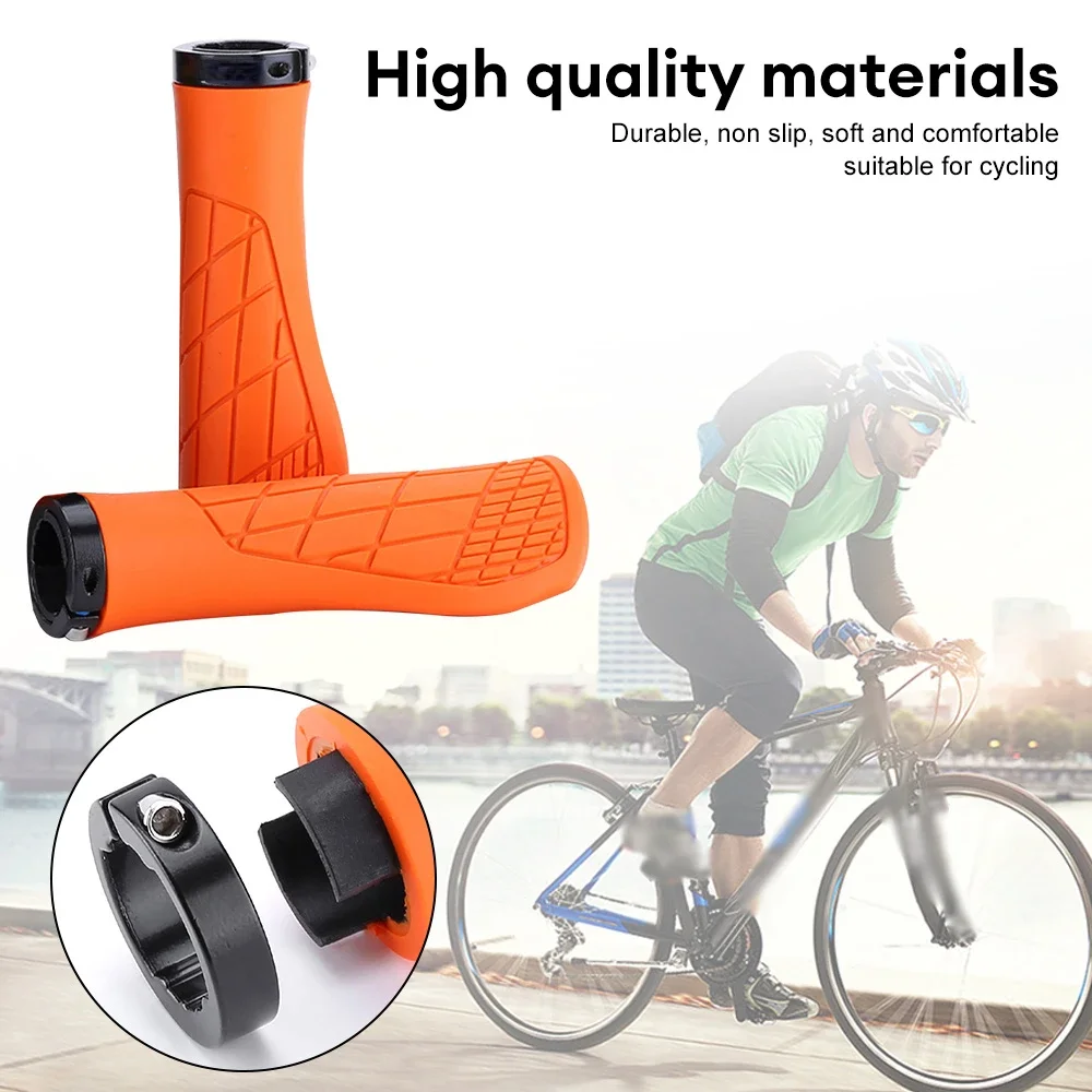 Non-slip Mountain Bike Handlebar Grip Soft Rubber MTB Grips Anti-skid Comfortable Lockable Bicycle Grips 2PCS bike parts bicycle handlebar grips bike handlebar grips bike handle grips