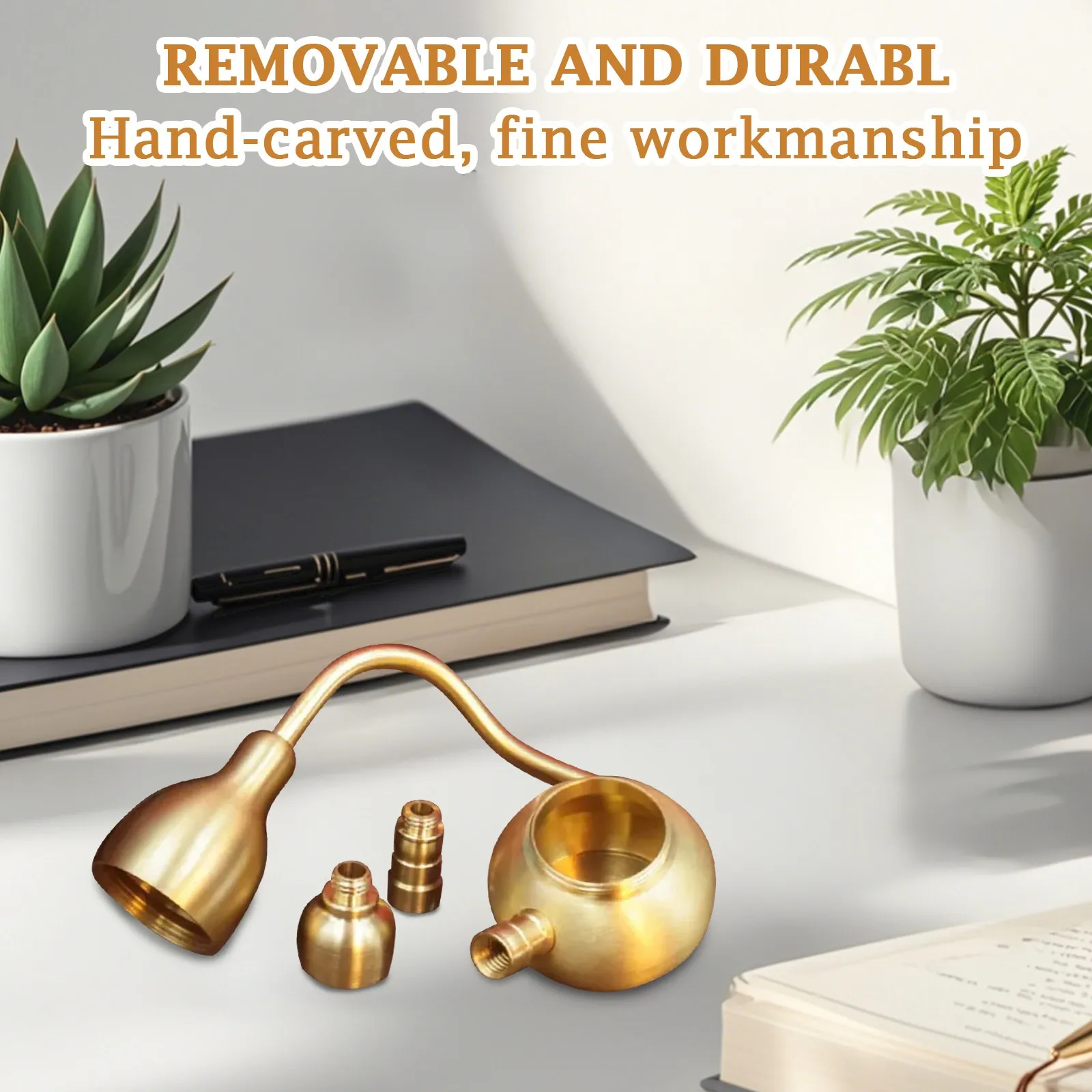 Brass Gourd Hookah Three Portable Water Pipe Hookah Holder Filter