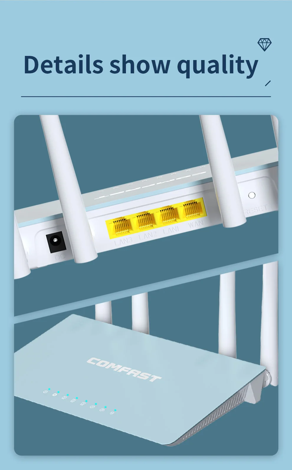 top rated wifi signal booster COMFAST AC1200 Kép WiFi Router 2.4G + 5Ghz Gigabit Không Dây Thông Minh Router Độ Lợi Cao 4 Ăng Ten điểm Truy Cập Router best wifi extenders signal booster