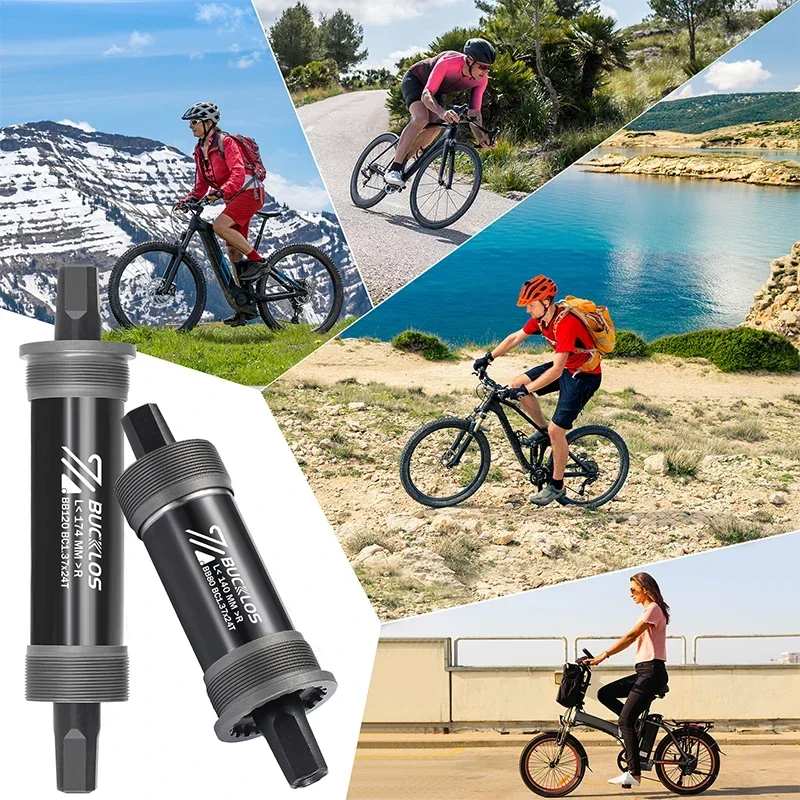 Bicycle Bottom Bracket BSA BB68 Sealed Bearing Square Threaded Hollow Axle 113/120/122.5/126/140mm