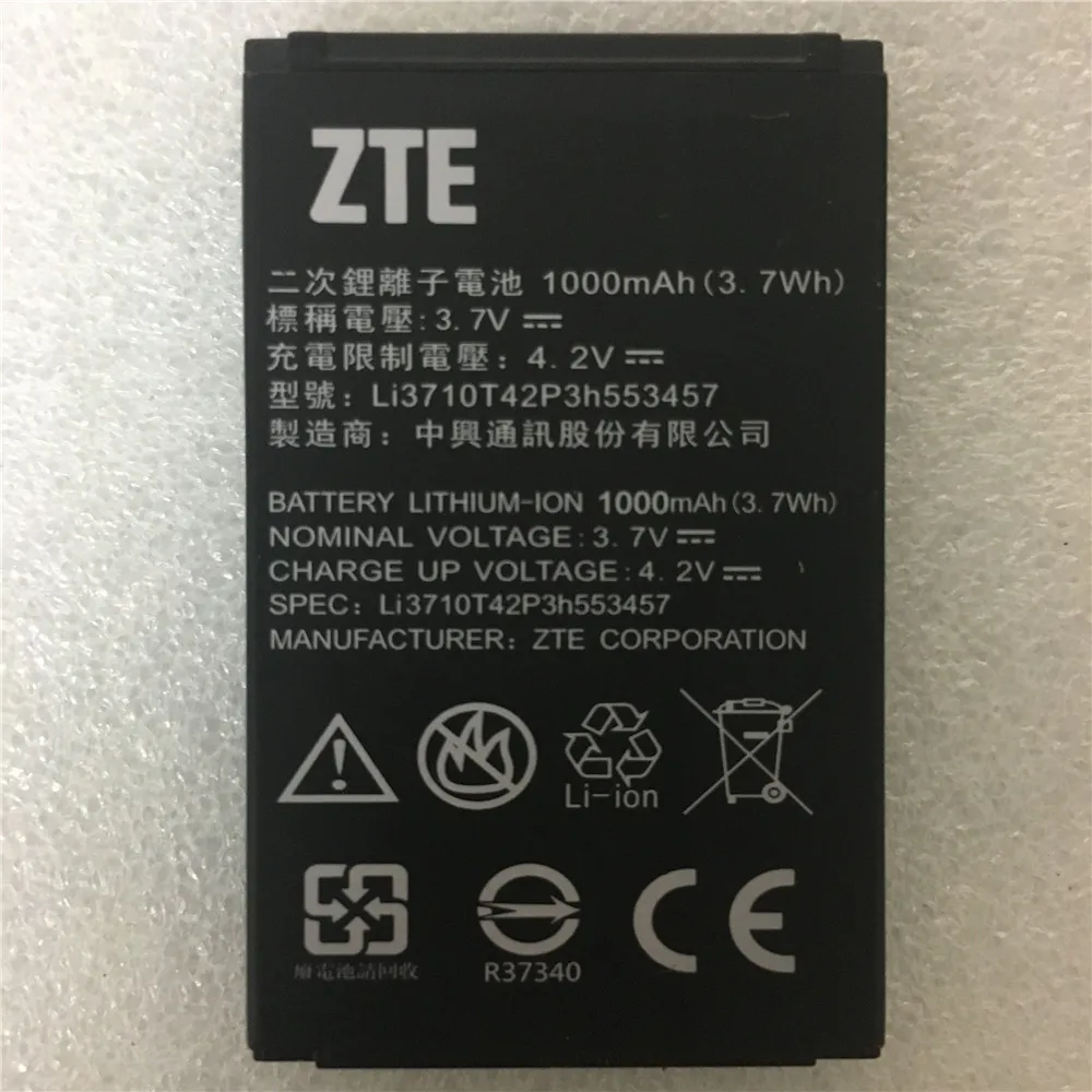 

3.7V 1000mAh Li3710T42P3h553457 mini Battery High Quality For ZTE Battery Backup Replacement