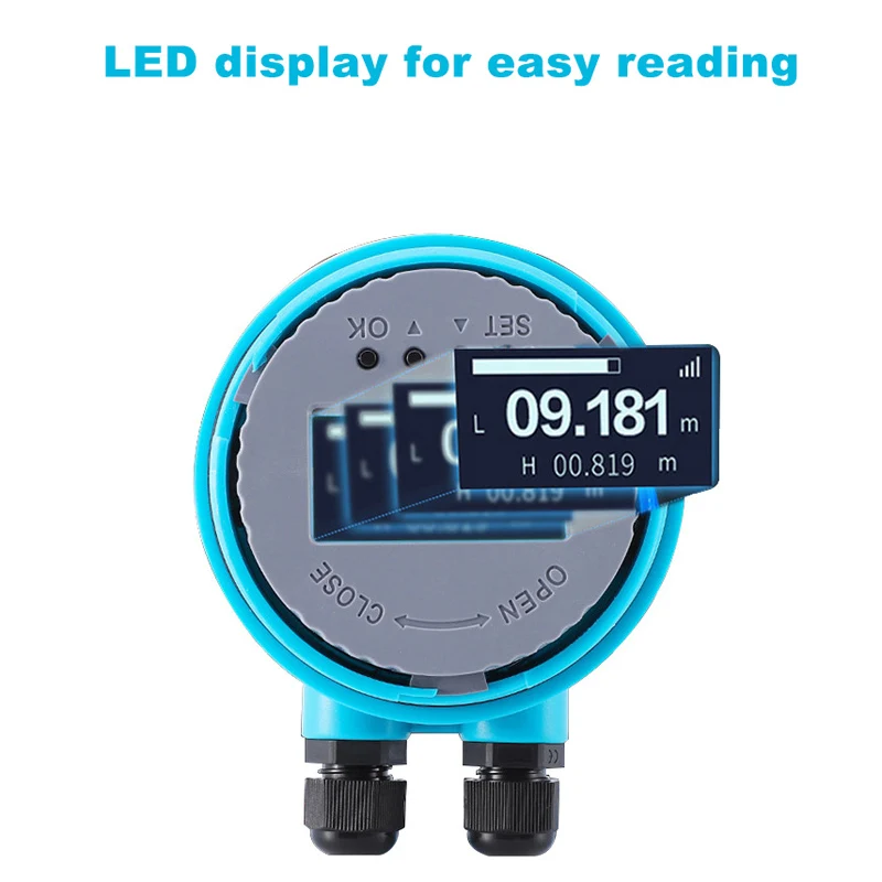 초음파 수조 레벨 계량기, 초음파 레벨 센서, 레벨 계량기, 4-20mA RS485 출력 레벨 센서, 1m, 3m, 5m 범위