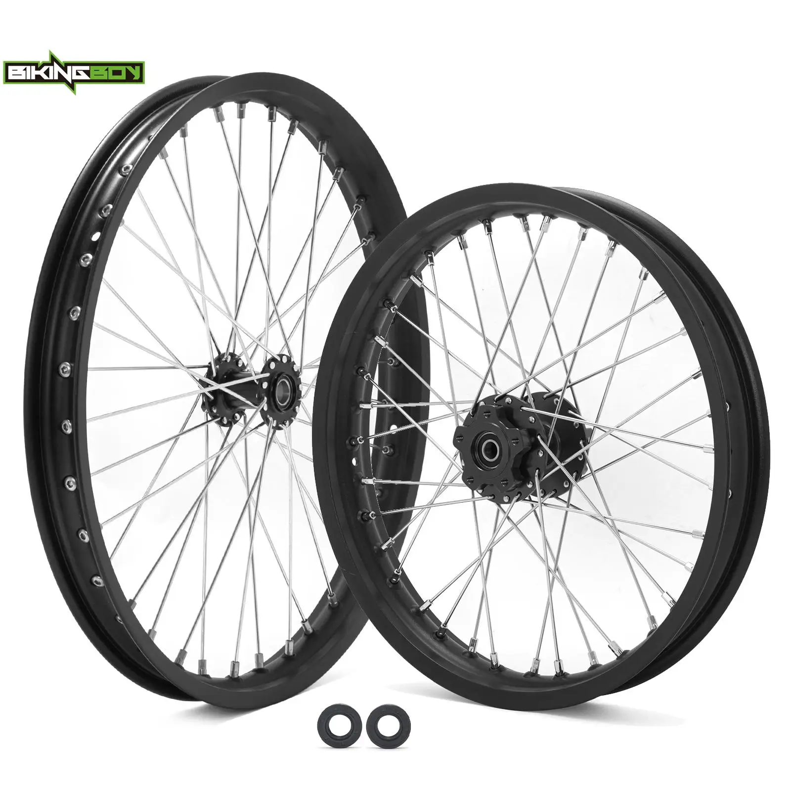 Bikingboy Anteriore 21 "1.6" Posteriore 19 "1.6"/18 "2.15" Mozzo Cerchione Per Talaria Sting Electric Dirt Motocross Offroad 36 + 36 Razze