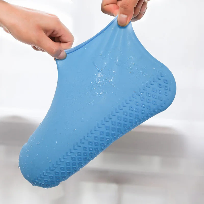 Silicone Waterproof Shoe Cover Thick Non-Slip Wear-Resistant Bottom Outdoor Rain Boots Rainproof and Waterproof Shoe Cover