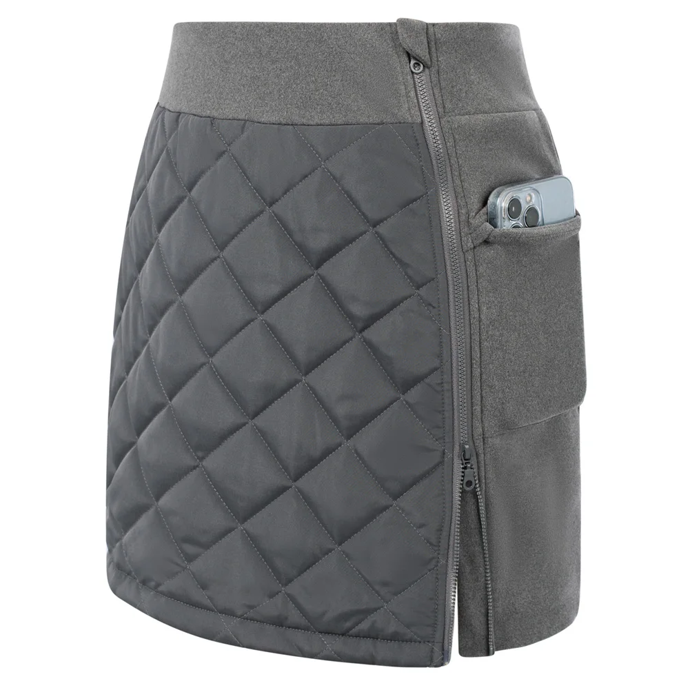 JS Women Padded Sports Skirt Warm Elastic High Waist Zip-up A-Line Skirt Stretchy Skorts Golf Skorts Skirt With Pockets A30