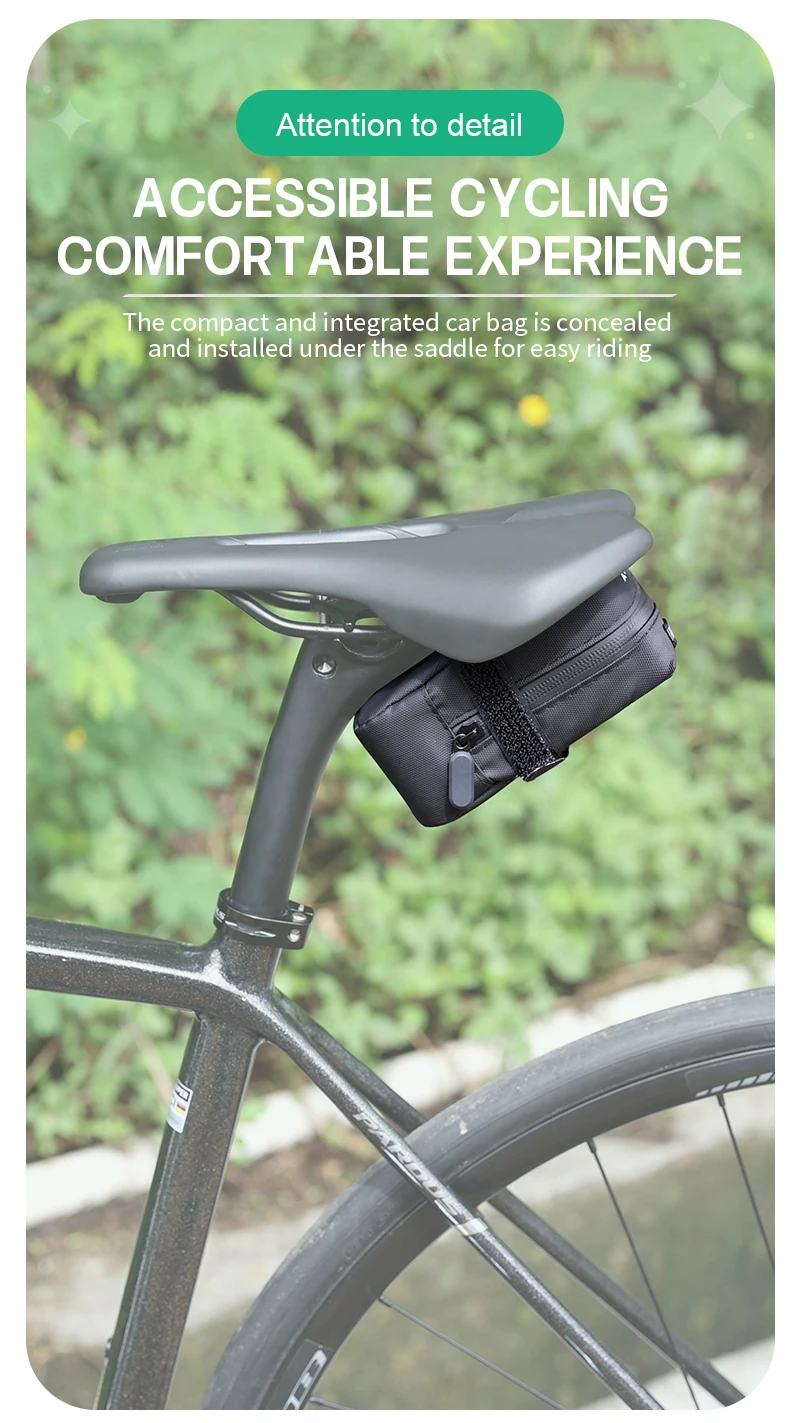 X-TIGER Mini Fahrrad Satteltasche Tragbare Wasserdichte Reflektierende MTB Rennrad Aufbewahrungstasche Rücklicht Tasche Fahrrad Zubehör – Detail 10