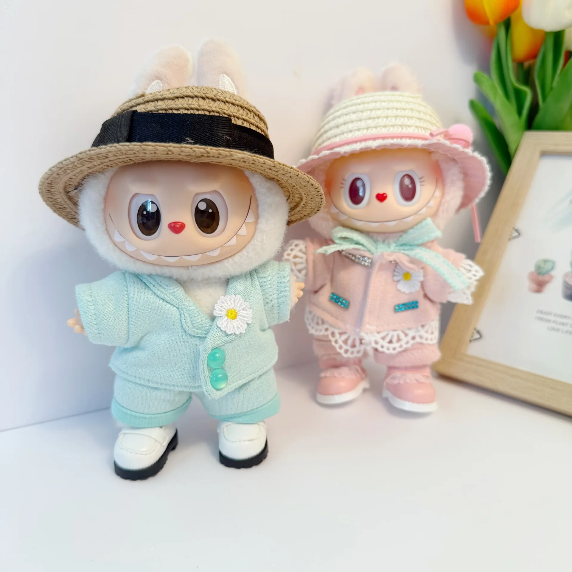 Labubu （G-DRAGON）ステージコスチューム 17cm用 5点セット 15/17cm LABUBU Doll Outfits: G-Dragon-Inspired Fleece Set