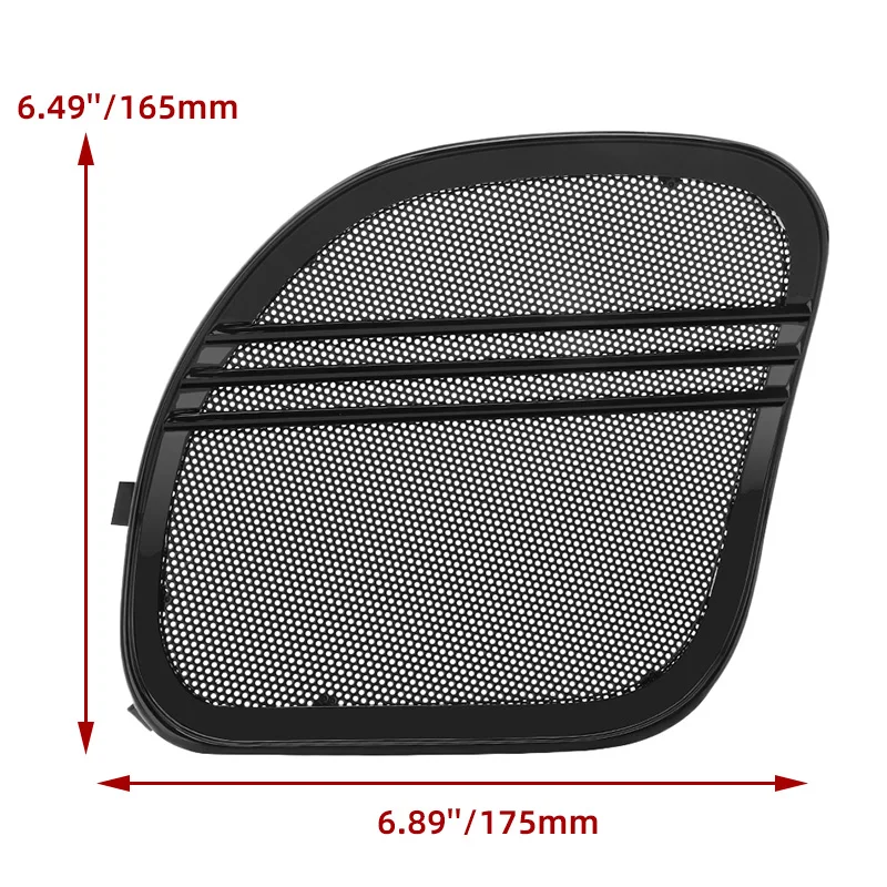 Motorcycle Speaker Grills Cover Trim Mesh Tri-Line Black