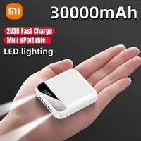 Xiaomi 30000mAh Large-capacity Mini Power Bank Super Fast Charge Built-in Cable Portable External Battery For Iphone Samsung New 1