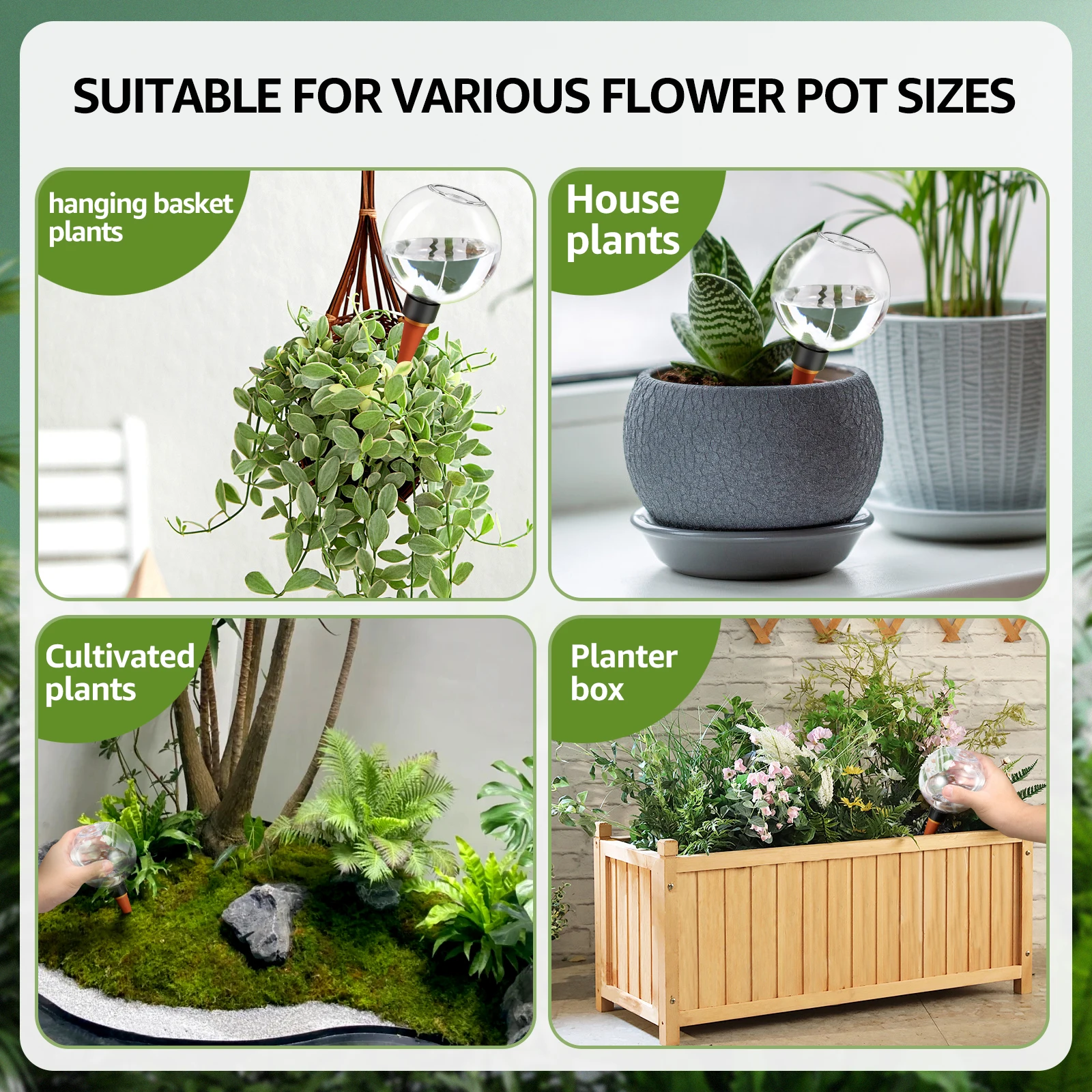 2/4Pcs 500ml Automatic Plant Watering Bulbs Drip Irrigation Stakes Insert Flowers Self Watering Globes Style Indoor Flower 4