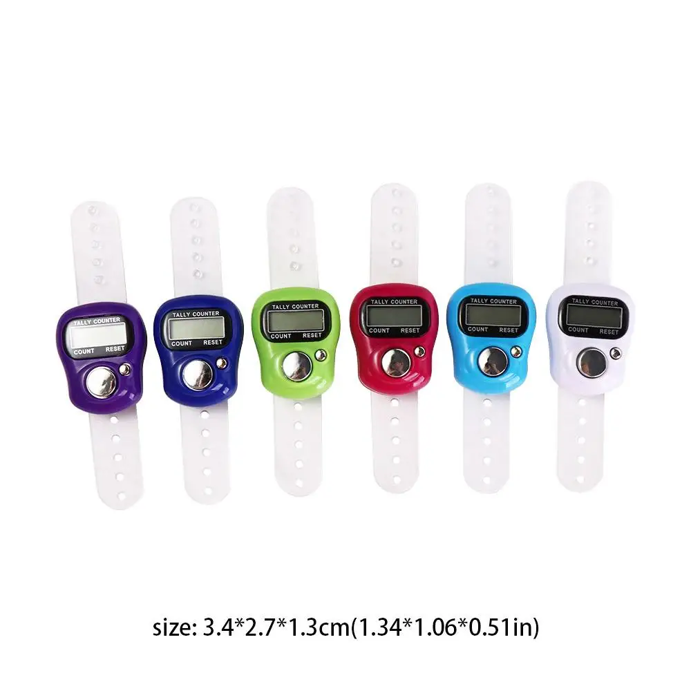 Row Button Mini Finger Ring Tally Counter Digital Electronic Stroke Counters Hand Held Knitting Row Counter Stitch Marker hand tally counter electronic counter