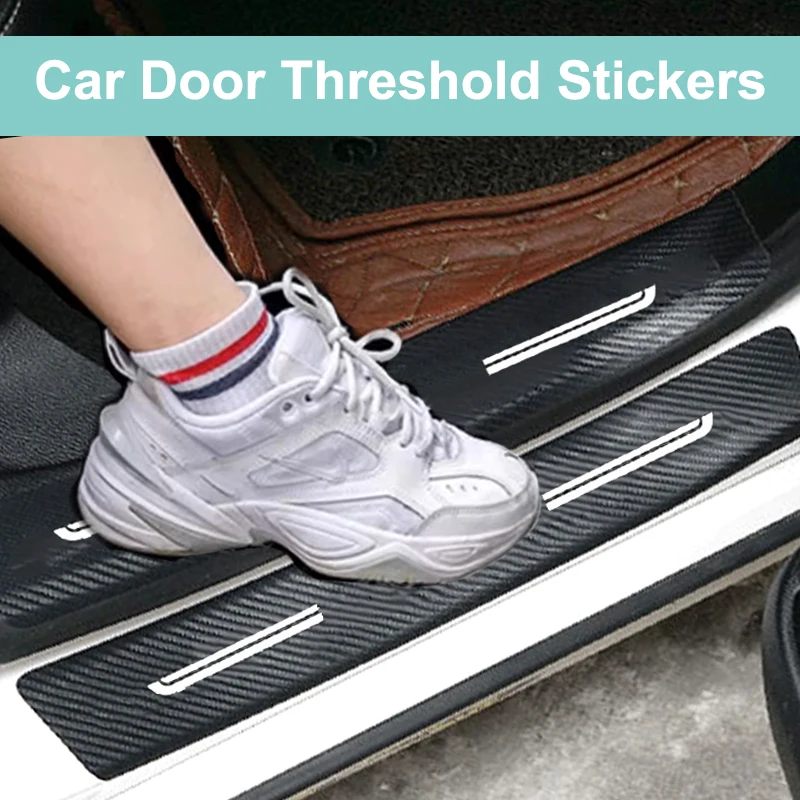 Car Styling Per Renault Scenic Logo Davanzale Della Porta Trim Scuff Plate Pellicola Protettiva Adesivi Tronco Soglia Nastro Decalcomanie Impermeabili