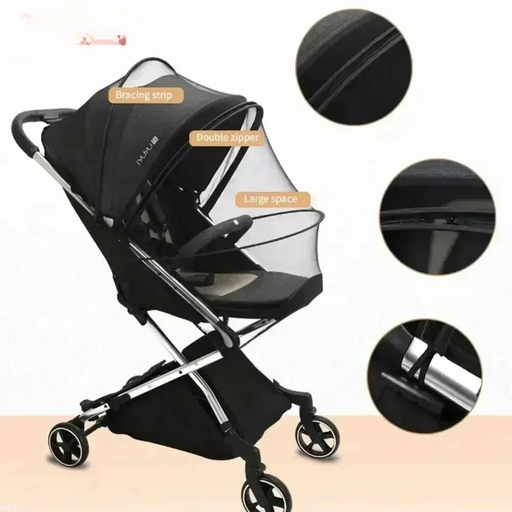 Baby Stroller Safety Seat Universal Canopy & Sun Cover Summer Mesh Sun Protection Fly Insect Safety Seats Pram Accessories