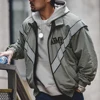 Maden ARMY Reflective Hooded Contrasting Color Bomber Jacket Sports Quick-drying Jacket Loose IPFU Training Suit for Men's Daily 2