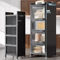Modern Metal Kitchen Cabinets Multi-layer Storage Cabinet Floor Racks Multifunctional Muebles De Cocina Furniture ZT50KC 2