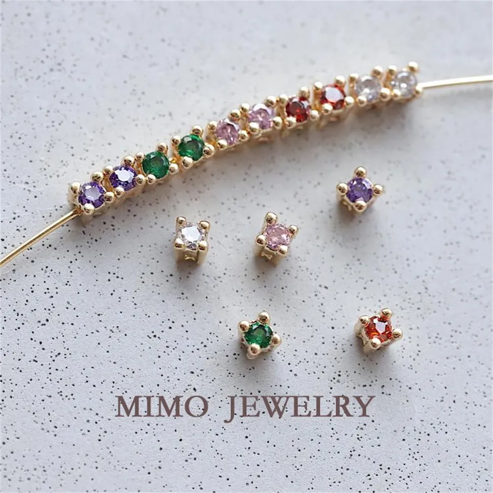 

copper plated real gold mini small drill three-dimensional color zircon claw drill bead DIY handmade accessories M-207