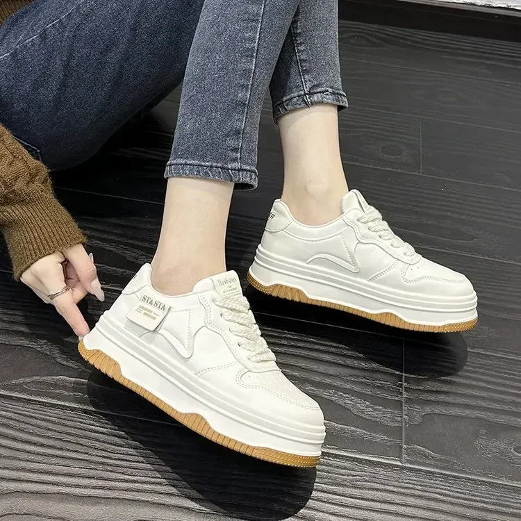 2025 White Women Platform Sports Shoes Sneakers Kawaii