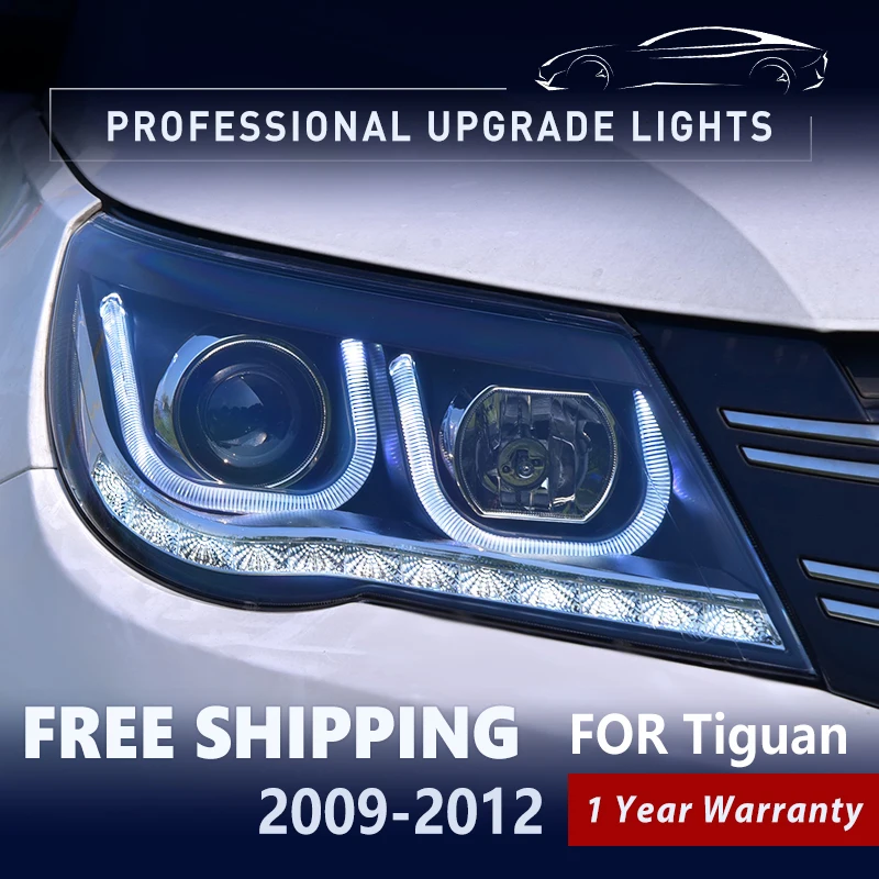 

Стайлинг автомобиля для Tiguan светодиодный передняя фара 2009-2012 Tiguan передняя фара ДХО фара ангельский глаз Hid опция Биксеноновые автомобильные аксессуары