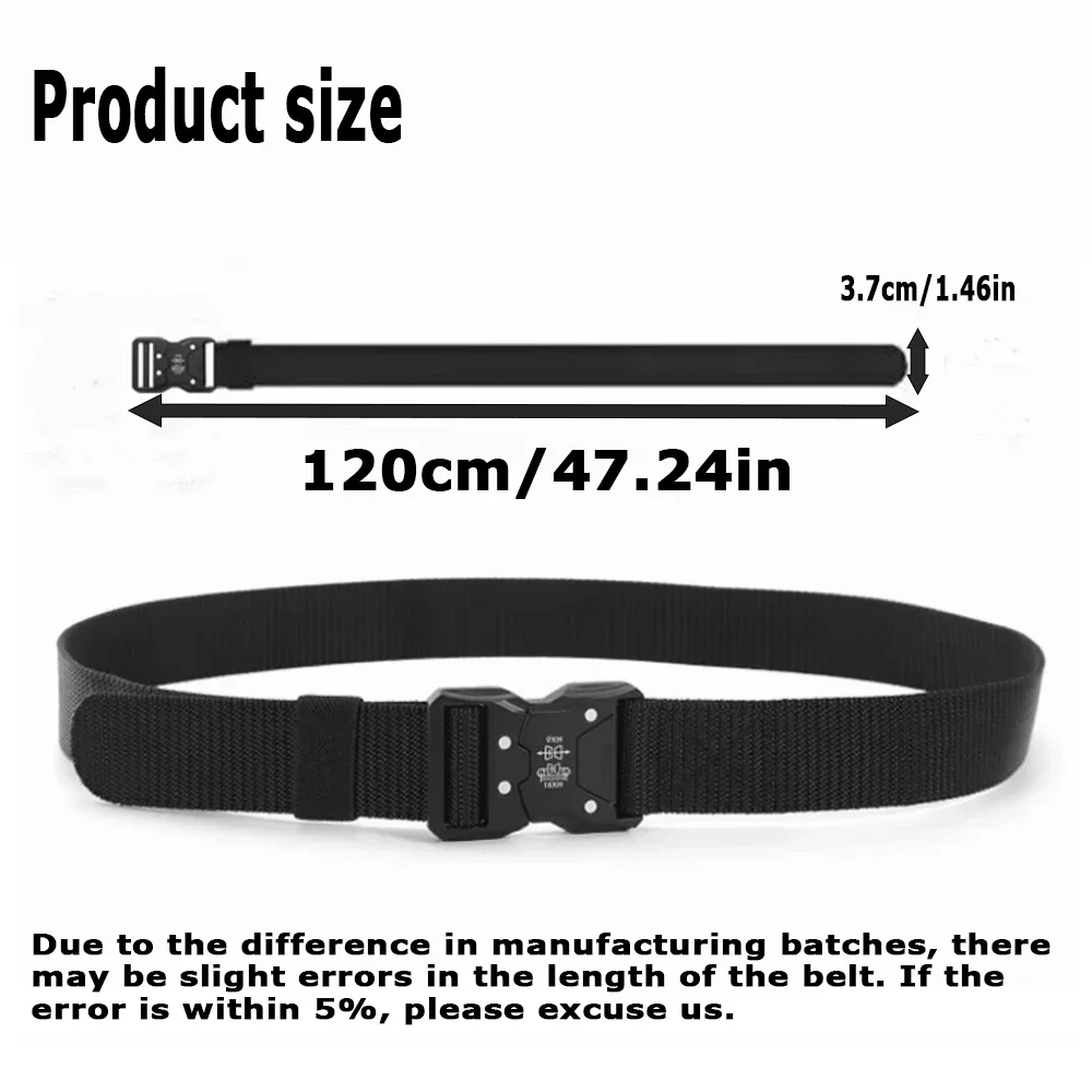 Men's Tactical Belt Set - Army Style with Heavy Duty Quick Release Metal Buckle