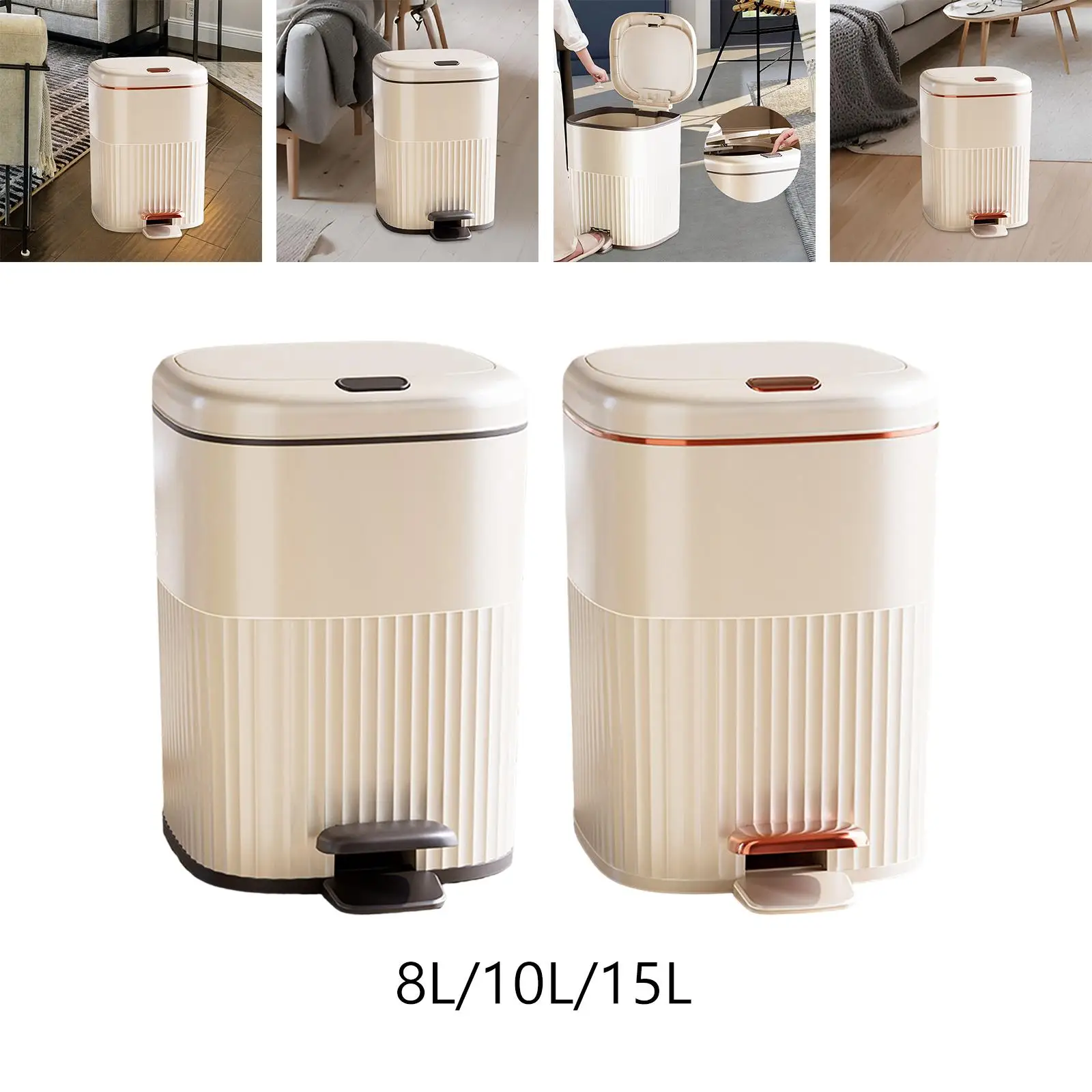 2 in 1 발판식 휴지통, 사무실, 거실, 화장실, 현관, 서재용 쓰레기통
