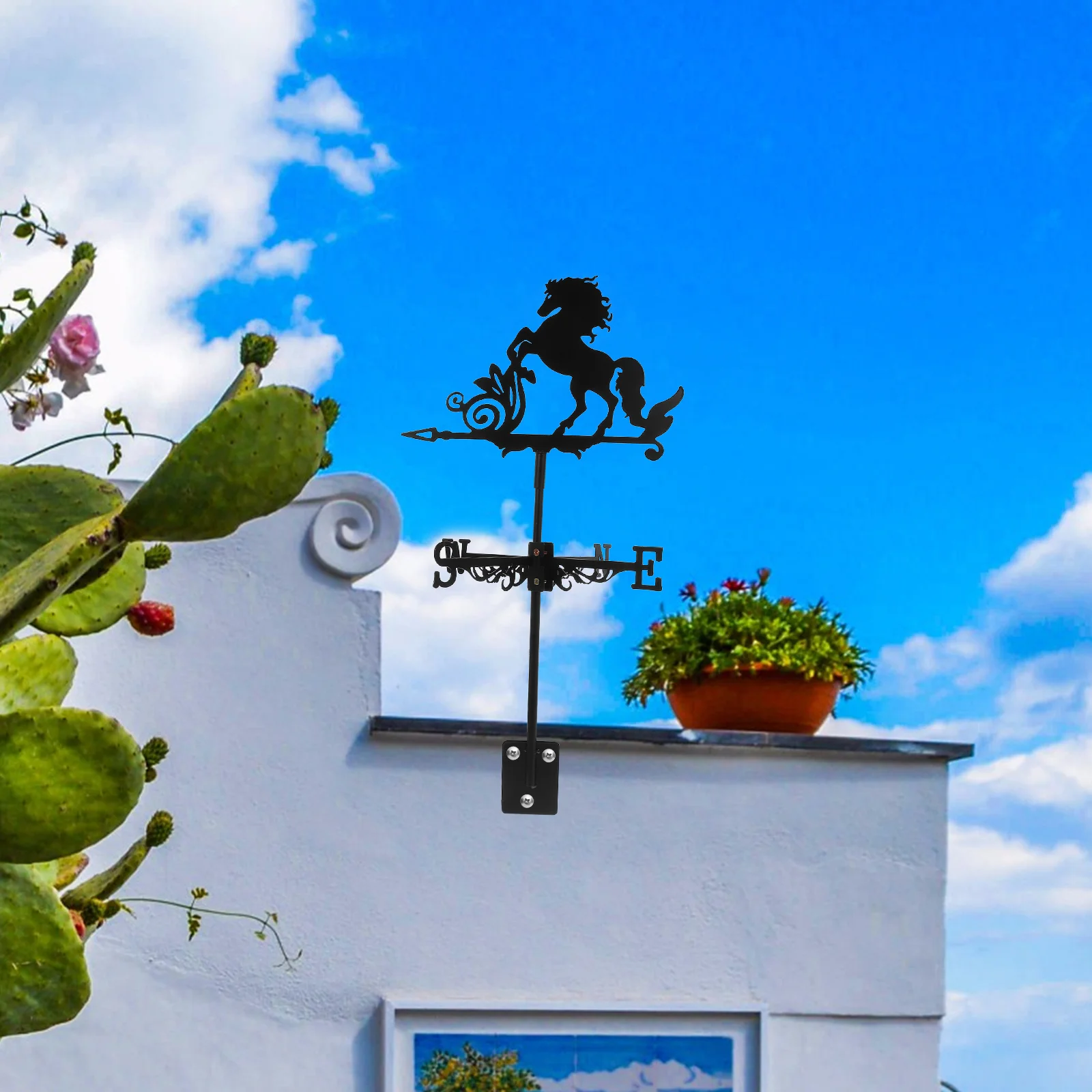 

Horse Weathervane Wind Direction Indicator European Style Weather Vane for Roof Garden Patio