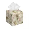 Custom France Paris Eiffel Tower Facial Tissue Box Cover Square Flower Pink PU Leather Tissue Box Holder for Car Bathroom 1
