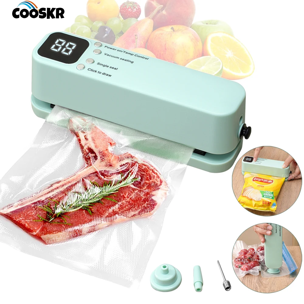 Mini Vacuum Sealer Rechargeable Food Preservation Package Plastic Bags Sealer Portable Wireless Automatic Vacuum Sealing Machine 1