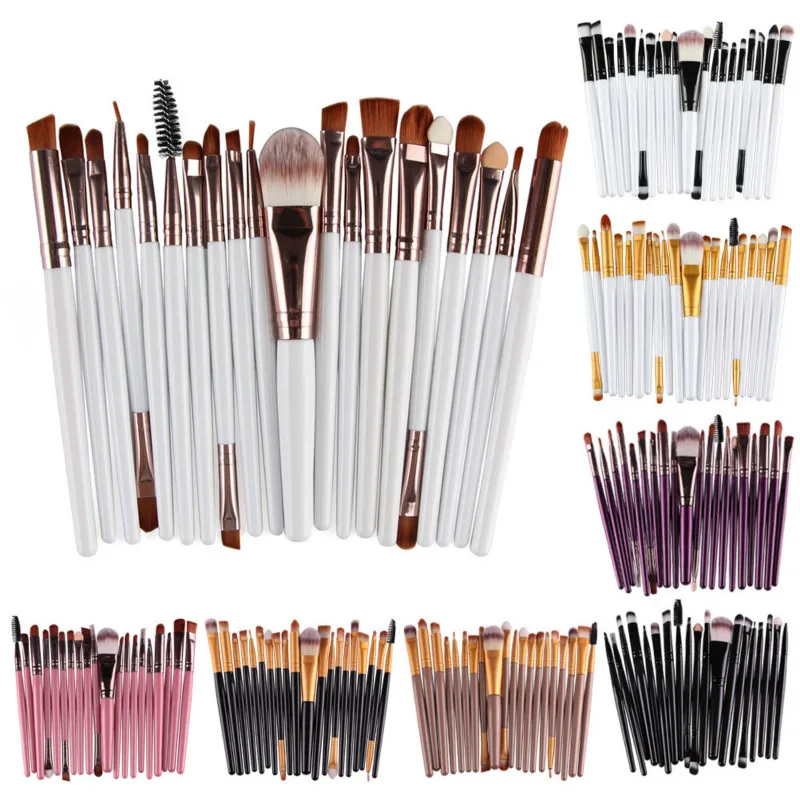 Makeup Brushes Set Professional Plastic Handle Soft Synthetic Hair Powder Foundation Eyeshadow Make Up Brushes Cosmetics 20Pcs