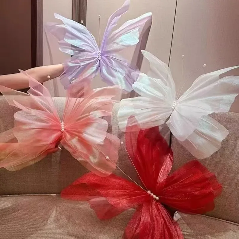 1Pcs Seide Garn Künstliche Schmetterling Dekoration Geburtstag Party Liefert für Home Hochzeit DIY Fotografie Requisiten Zubehör