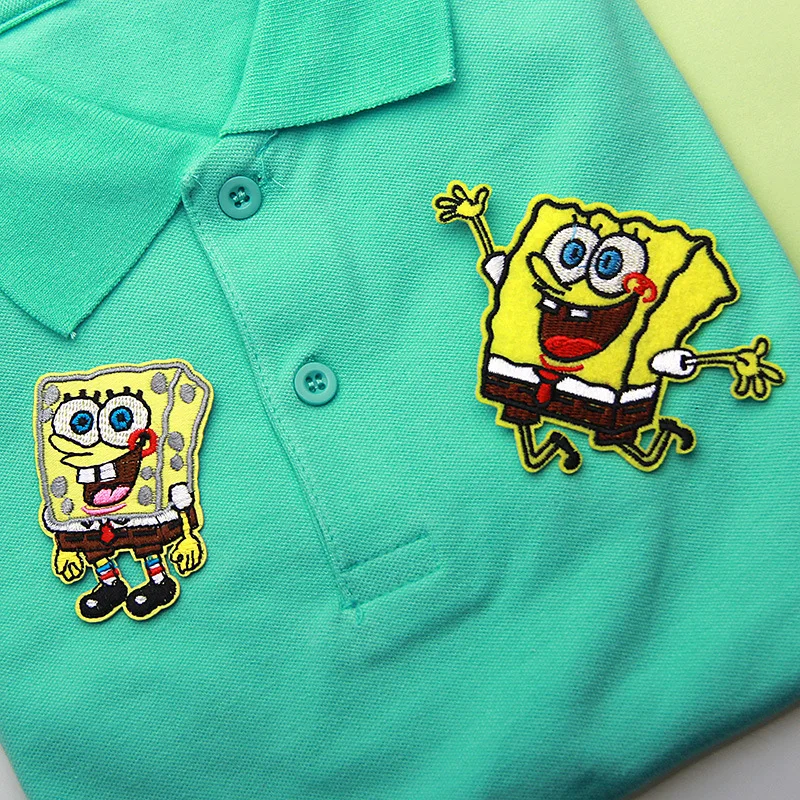 Cartone Animato Per Bambini Anime Spongebob Patrick Adesivi Decorativi Per Vestiti E Borse Riparazione Foro Ricamo Patch Uncinetto Carino