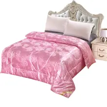 Mulberry Silk Spring Autumn Quilt Cozy Comforter Blanket Duvet Filling With Cotton Queen Dropshipping
