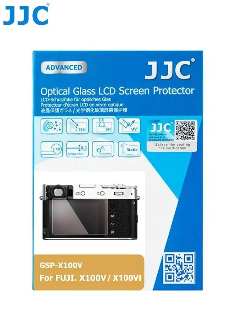 JJC Anti-Scratch Tempered Glass LCD Screen Protector Cover for Fujifilm X100VI  X100V X-T4 XT4 XE4 Camera Screen Protection