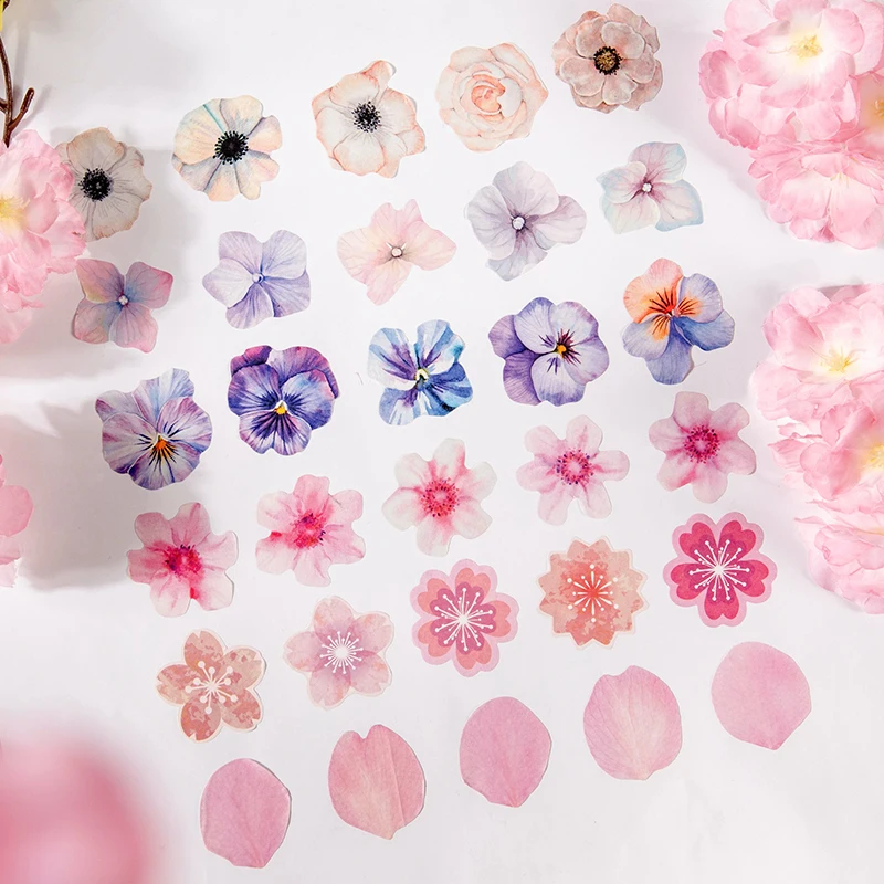 Yoofun 50pcs/roll Creative Sakura Washi Paper Sticker Tape Flower Decoration Masking Washi Tape Gift Card Journal Planner Diary 4