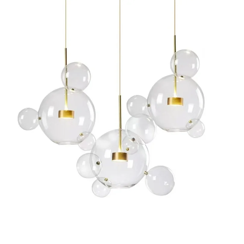 Glass Ball Bubble Pendant Light Led Kitchen Dining Rom Island Restaurant Shop Hanging Lamp Decoration Ceiling Chandeliers Modern