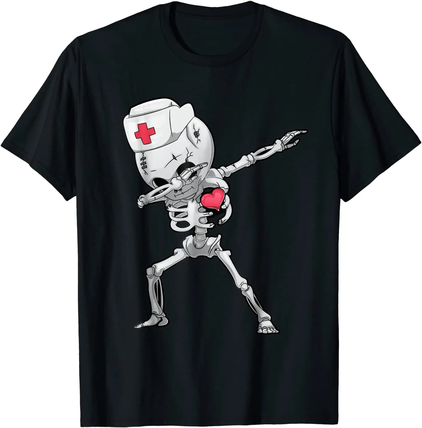 

Dabbing Skeleton Nurse X-ray Halloween T Shirt Dab Gifts Tee Cotton Printed Tops Tees Designer Men's T Shirt Hip hop